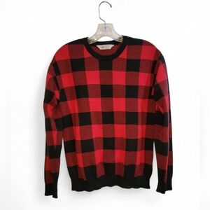H&M Buffalo Plaid Crew‎ Neck Long Sleeve Sweater Women's Medium